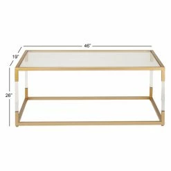 Coupon 👍 Rectangle Coffee Tables DecMode Glass And Acrylic Coffee Table 😍 -Coffee Tables Sale Store detail7UMA6062