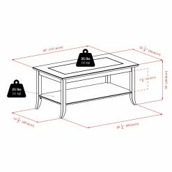 Best Pirce 💯 Rectangle Coffee Tables Winsome Genoa Rectangular Coffee Table With Glass Top ⭐ -Coffee Tables Sale Store detail7WI554