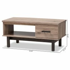 Deals 🔥 Rectangle Coffee Tables Baxton Studio Arend 1 Drawer Coffee Table 🛒 -Coffee Tables Sale Store detail7WSI4477