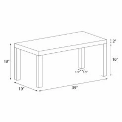 Budget 🧨 Rectangle Coffee Tables DHP Parsons Coffee Table 🤩 -Coffee Tables Sale Store detailAMW1386