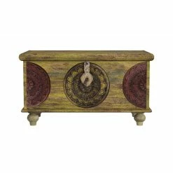 Outlet ✔️ Butler Specialty Rectangle Coffee Tables Butler Mesa Carved Wood Trunk Coffee Table - Artifacts 👍 -Coffee Tables Sale Store detailBTR1884