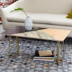 Cheap 😀 Rectangle Coffee Tables Deny Designs Emanuela Carratoni Marble Collage With Pink Coffee Table 😍 -Coffee Tables Sale Store detailDENY2427