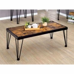 Outlet 💯 Rectangle Coffee Table Sets Furniture Of America Marx Barred Leg 2 Piece Coffee Table Set 😀 -Coffee Tables Sale Store detailENLB2709