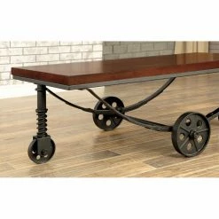 Wholesale 👍 Rectangle Coffee Tables Furniture Of America Mator Industrial Style Caster Wheel Coffee Table 😍 -Coffee Tables Sale Store detailENLB3493