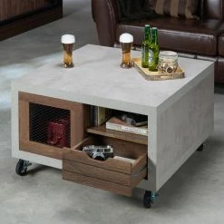 Cheapest ✔️ Rectangle Coffee Tables Furniture Of America Marino Modern Industrial Mobile Coffee Table 🤩 -Coffee Tables Sale Store detailENLB4694