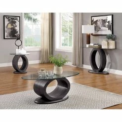 Flash Sale 🥰 Oval Coffee Tables Furniture Of America Norman O Shaped Coffee Table 🛒 -Coffee Tables Sale Store detailENLB5155