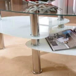 Hot Sale 💯 Hodedah Imports Oval Coffee Tables Hodedah HICT19 Oval Coffee Table ✨ -Coffee Tables Sale Store detailHODE001