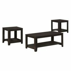 Best Pirce 🛒 Square Coffee Table Sets Monarch Specialties 3 Piece Rectangle Coffee Table Set With Shelf 😀 -Coffee Tables Sale Store detailMON1325