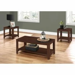 Wholesale ⌛ Rectangle Coffee Table Sets Monarch Specialties 3 Piece Occasional Table Set With Shelf 👍 -Coffee Tables Sale Store detailMON1634