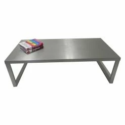 Hot Sale ❤️ Rectangle Coffee Tables Pangea Home Century Coffee Table Brushed Metal 🛒 -Coffee Tables Sale Store detailPANG228