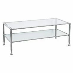 Promo 💯 Rectangle Coffee Tables Southern Enterprises Jaymes Metal / Glass Rectangular Open Shelf Cocktail Table 😉 -Coffee Tables Sale Store detailSEI2413