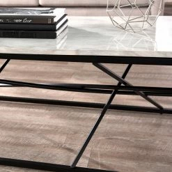 Best Pirce 🥰 Rectangle Coffee Tables Southern Enterprises Arendale Faux Marble Cocktail Table 🌟 -Coffee Tables Sale Store detailSEI2949