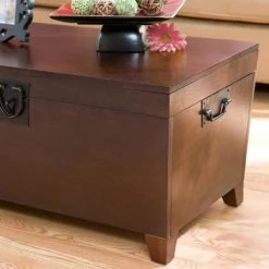 New 🎁 Rectangle Coffee Tables Southern Enterprises Pyramid Trunk Coffee Table - Espresso 😀 -Coffee Tables Sale Store detailSEI625