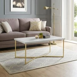 Best Sale 🥰 Rectangle Coffee Tables Walker Edison Y-Leg Coffee Table 👏 -Coffee Tables Sale Store detailWAL540