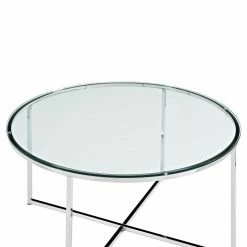 Budget 🔥 Round Coffee Tables Manor Park 36 In. Coffee Table With X-Base And Glass Top 🤩 9 Budget 🔥 Round Coffee Tables Manor Park 36 In. Coffee Table With X-Base And Glass Top 🤩 -Coffee Tables Sale Store detailWAL610