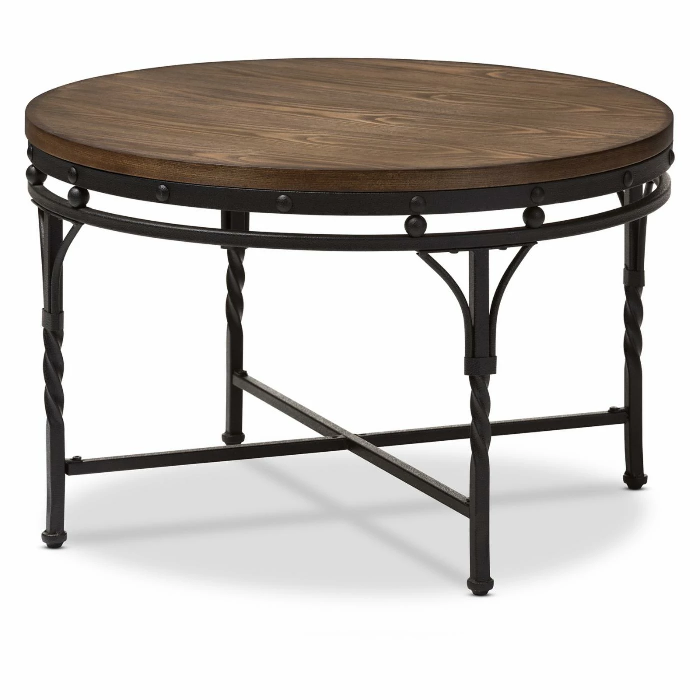 Deals ๐ Round Coffee Tables Baxton Studio Austin Vintage Industrial Antique Bronze Round Cocktail Table ๐ 5 Deals ๐ Round Coffee Tables Baxton Studio Austin Vintage Industrial Antique Bronze Round Cocktail Table ๐ - Image 3
