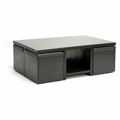 Discount ✔️ Square Coffee Table Sets Baxton Studio Prescott Coffee Table And Stool Set 😍 -Coffee Tables Sale Store detailWSI3367