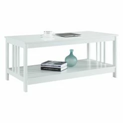 New 🛒 Rectangle Coffee Tables Convenience Concepts Mission Rectangular Coffee Table ✔️ -Coffee Tables Sale Store inuseCONV515