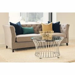 Best Sale 👏 Round Coffee Tables Picket House Furnishings Astoria Round Rolling Coffee Table ❤️ -Coffee Tables Sale Store inuseELET858