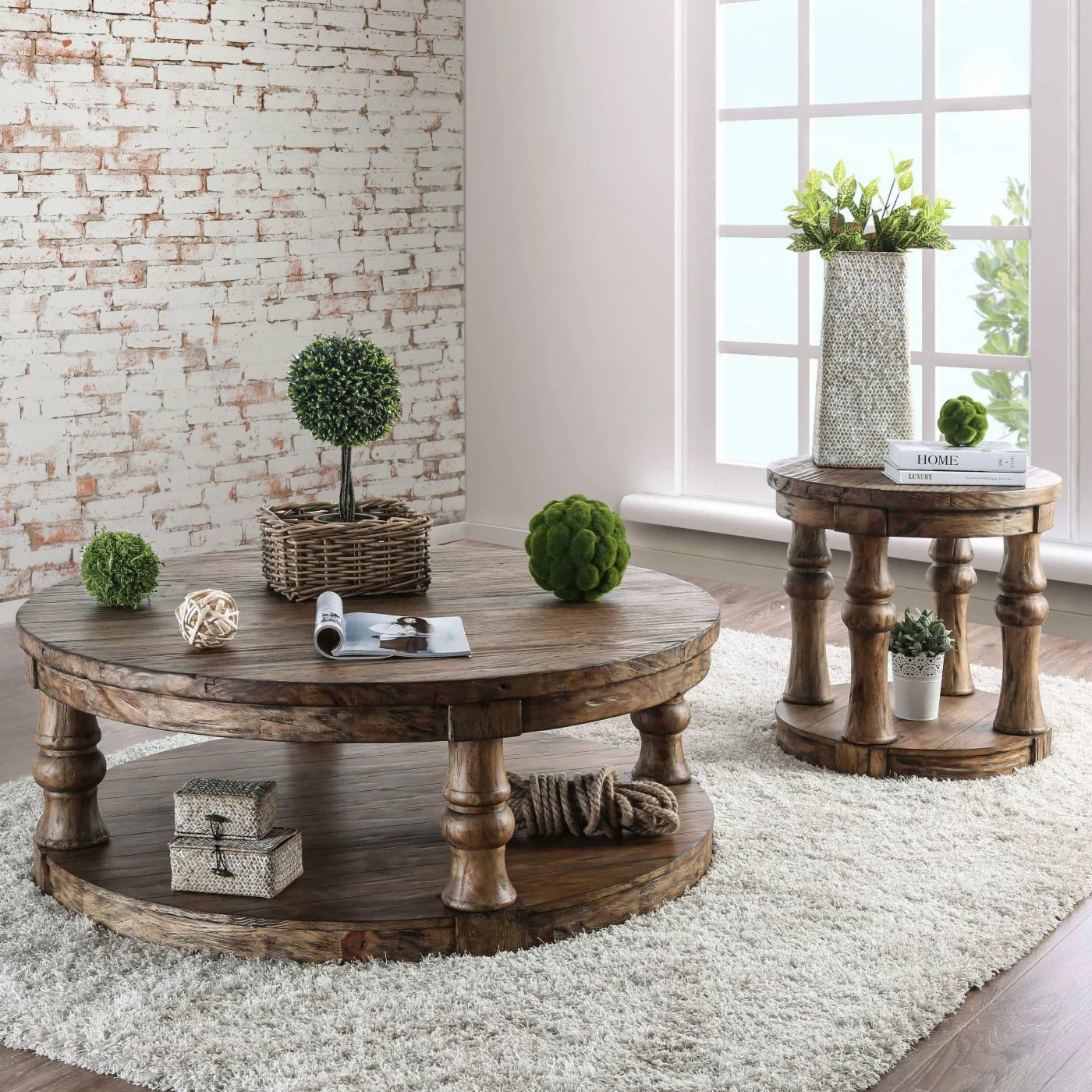 Best Sale ❤️ Round Coffee Tables Furniture Of America Tanenbaum Rustic Round Coffee Table 🎉 4 Best Sale ❤️ Round Coffee Tables Furniture Of America Tanenbaum Rustic Round Coffee Table 🎉 - Image 2