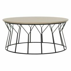 Brand new 😉 Round Coffee Tables Safavieh Deion Retro Mid Century Wood Coffee Table 🌟 -Coffee Tables Sale Store inuseSAV5210