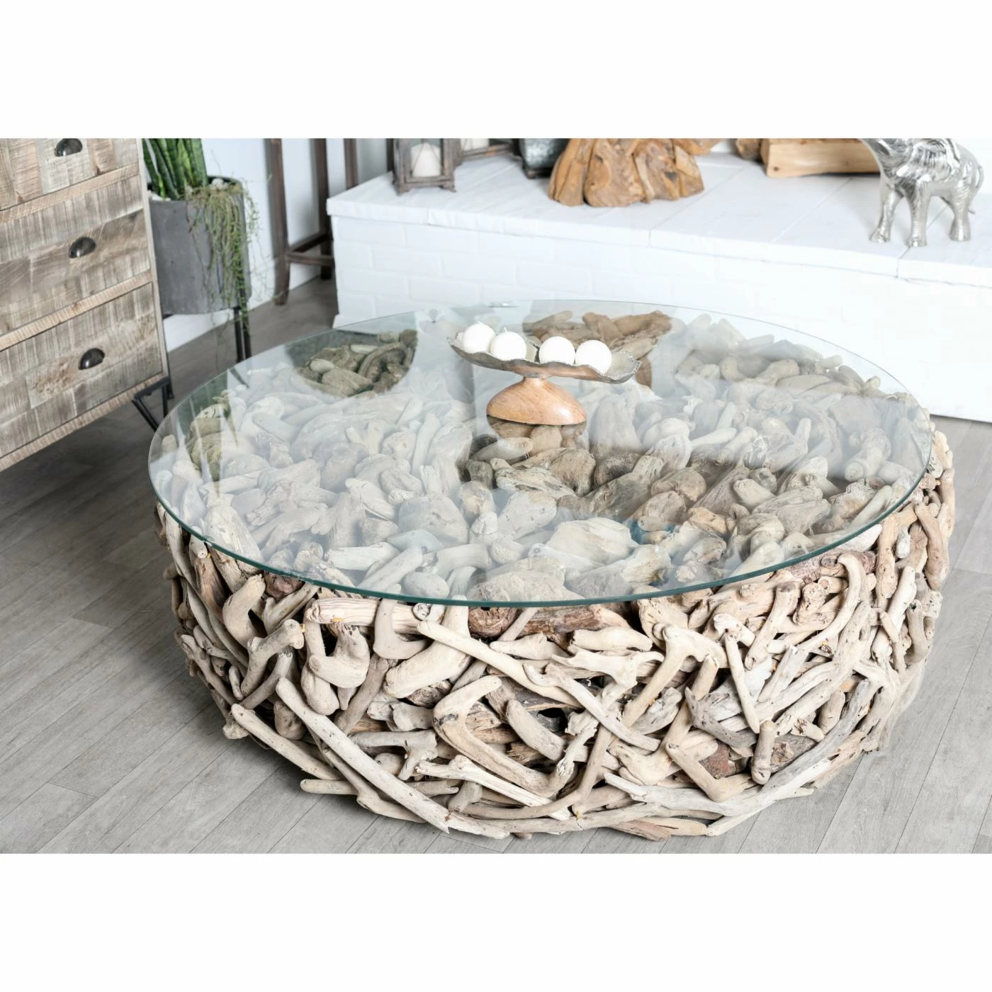 Best Pirce โ Round Coffee Tables DecMode Natural Round Driftwood Twigs And Glass Coffee Table ๐ฏ 4 Best Pirce โ Round Coffee Tables DecMode Natural Round Driftwood Twigs And Glass Coffee Table ๐ฏ - Image 2