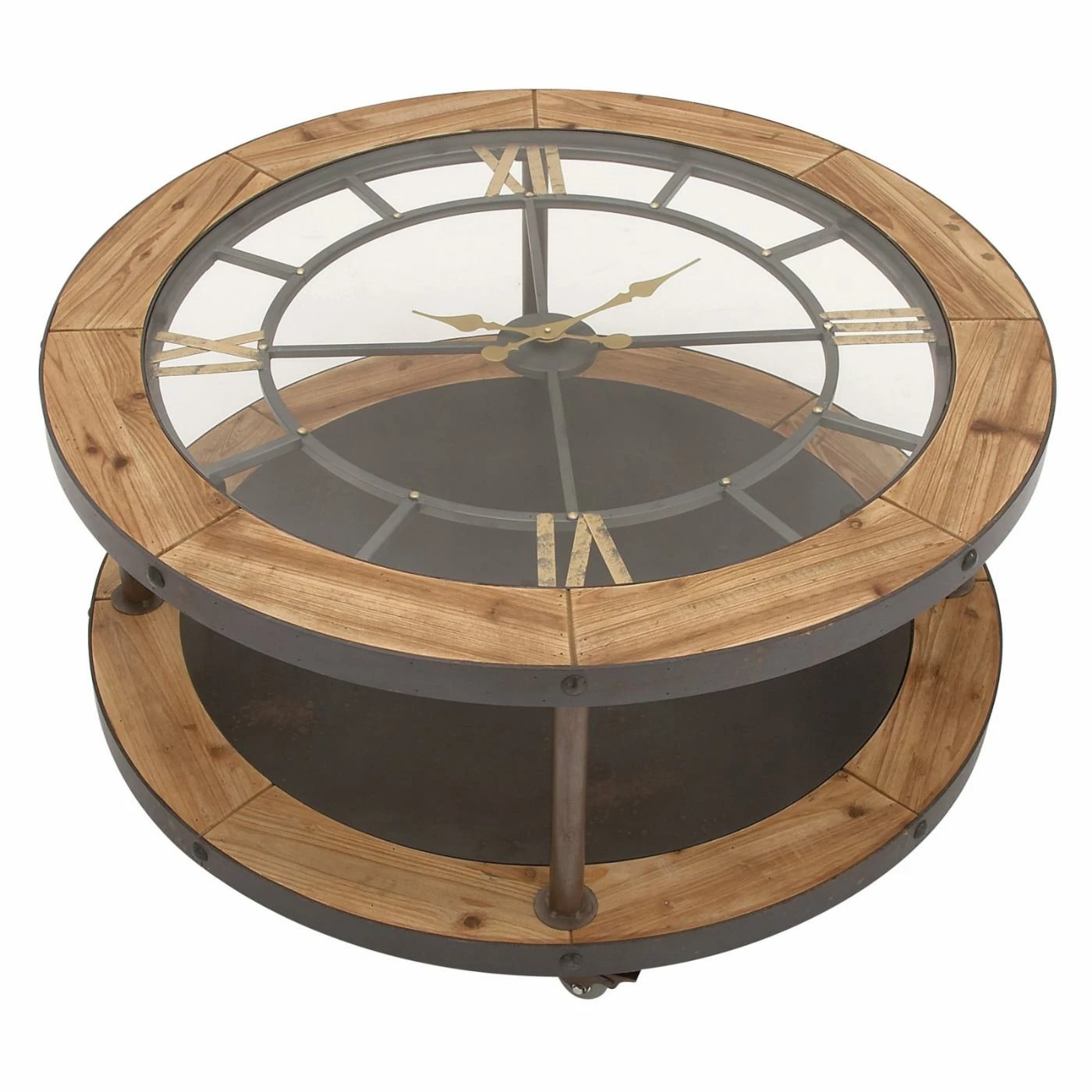 Flash Sale 🥰 Round Coffee Tables DecMode Wood And Iron Clock Coffee Table 😍 4 Flash Sale 🥰 Round Coffee Tables DecMode Wood And Iron Clock Coffee Table 😍 - Image 2
