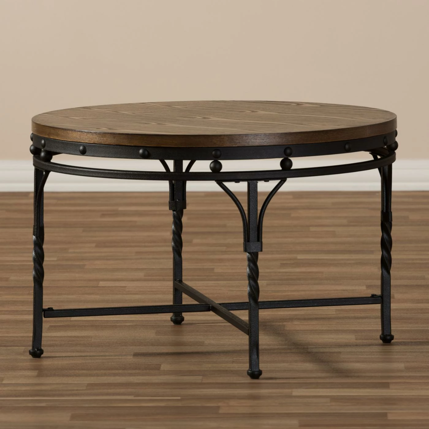 Deals ๐ Round Coffee Tables Baxton Studio Austin Vintage Industrial Antique Bronze Round Cocktail Table ๐ 4 Deals ๐ Round Coffee Tables Baxton Studio Austin Vintage Industrial Antique Bronze Round Cocktail Table ๐ - Image 2
