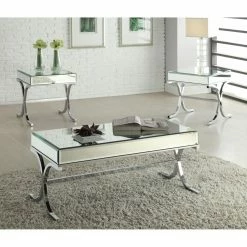 Cheap 😀 Rectangle Coffee Tables Acme Furniture Yuri Mirrored Top And Chrome Coffee Table ❤️