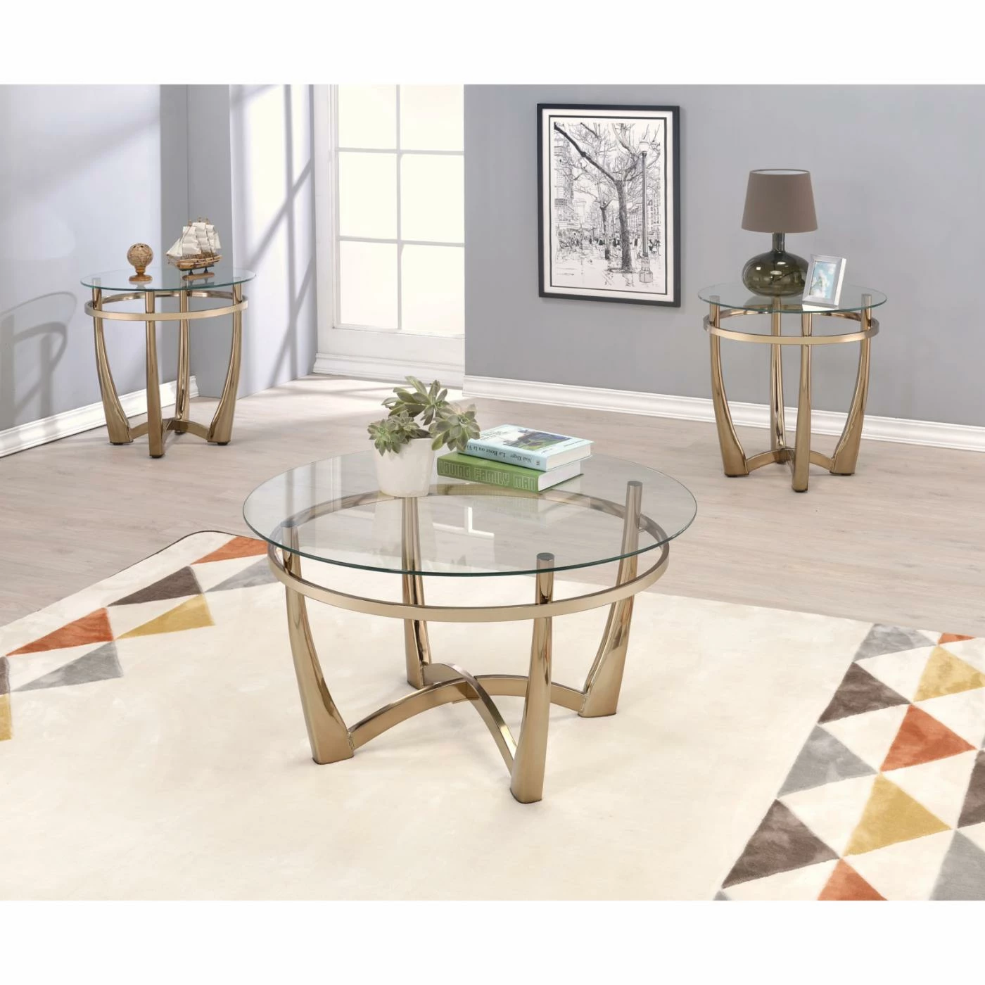 Best deal 🎁 Round Coffee Tables Acme Furniture Orlando II Champagne And Clear Glass Coffee Table 🛒 3 Best deal 🎁 Round Coffee Tables Acme Furniture Orlando II Champagne And Clear Glass Coffee Table 🛒