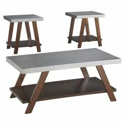 New 😍 Rectangle Coffee Table Sets Signature Design By Ashley Bellenteen 3 Piece Occasional Table Set ✔️