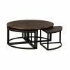 Promo 🎁 Round Coffee Tables Alaterre Furniture Arcadia Acacia Wood Round Coffee Table With Nesting Tables 👏 -Coffee Tables Sale Store masterASR9864