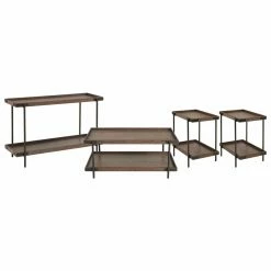 Deals ⭐ Rectangle Coffee Table Sets Alaterre Furniture Kyra Oak And Metal 4 Piece Coffee Table Set 🔔
