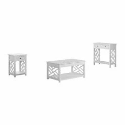 Discount 😀 Rectangle Coffee Table Sets Alaterre Furniture Coventry Coffee Table, End Table With Drawer And Console Table With Drawer - White 😍