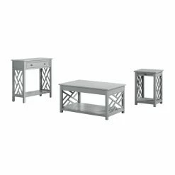 Buy 🔔 Rectangle Coffee Table Sets Alaterre Furniture Coventry Coffee Table With Drawer, End Table And Console Table - Gray 🎉
