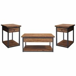 Outlet ๐งจ Rectangle Coffee Table Sets Alaterre Furniture Claremont 3-Piece Wood Table Set ๐