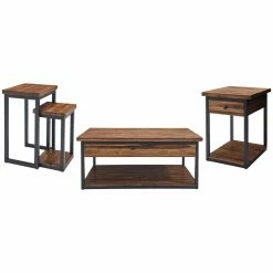 Flash Sale ⭐ Rectangle Coffee Table Sets Alaterre Furniture Claremont Wood 4-Piece Table Set - Dark Brown ⌛