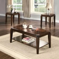 Deals ❤️ Rectangle Coffee Table Sets Benzara Rectangular Wood Top 3 Piece Coffee Table Set ✔️