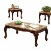 Outlet 🔔 Rectangle Coffee Tables Benzara Marble Coffee Table - Set Of 3 🤩 -Coffee Tables Sale Store masterBENZ8505
