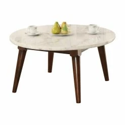 Buy ⭐ Round Coffee Tables Benzara Wood Base Coffee Table With Marble Top 😉