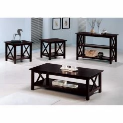 Best reviews of ✨ Rectangle Coffee Table Sets Coaster Furniture 3 Piece Coffee Table Set - Dark Merlot 🥰