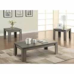Discount 🔥 Rectangle Coffee Table Sets Coaster Furniture 3 Piece Modern Coffee Table Set ⭐