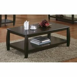 New ⌛ Rectangle Coffee Tables Coaster Furniture Coffee Table With Shelf - Cappuccino 🧨