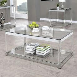 Buy ๐ Rectangle Coffee Tables Coaster Furniture Rectangular Glass Top Coffee Table ๐
