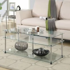 Budget 🧨 Rectangle Coffee Tables Convenience Concepts 3 Tiered Coffee Table 🎉
