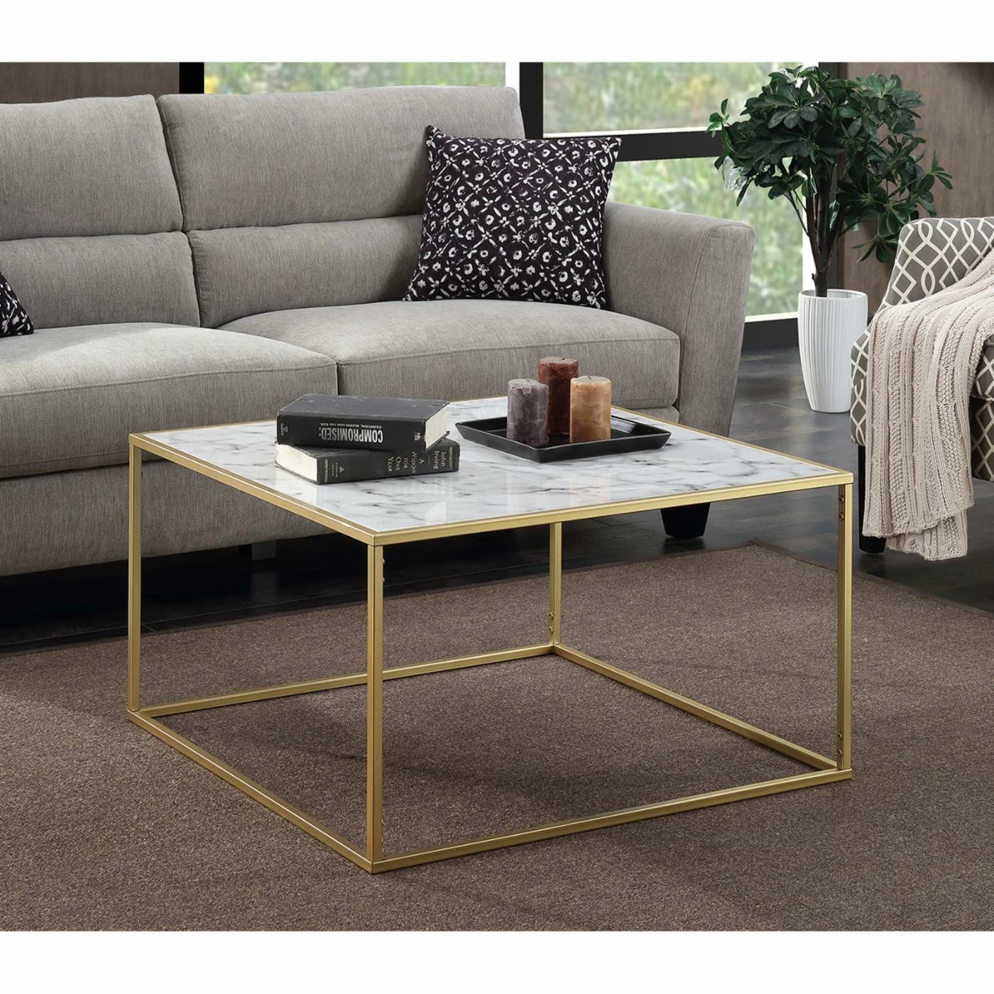 Brand new π Square Coffee Tables Convenience Concepts Gold Coast Faux Marble Coffee Table β 3 Brand new π Square Coffee Tables Convenience Concepts Gold Coast Faux Marble Coffee Table β