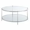 Buy ⌛ Round Coffee Tables Convenience Concepts Royal Crest 2 Tier Round Glass Coffee Table 🧨 -Coffee Tables Sale Store masterCONV644