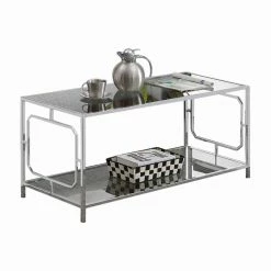 Wholesale ⌛ Rectangle Coffee Tables Convenience Concepts Omega Chrome Coffee Table 🥰