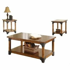 Flash Sale ✔️ Rectangle Coffee Table Sets Crown Mark William 3 Piece Cocktail Table Set 🎁