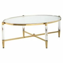 Discount π Oval Coffee Tables Chintaly Denali Oval Cocktail Table π